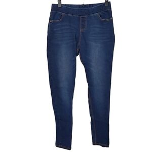 Color 5 Womens Medium Denim Dark Wash Pull On Stretch Jegging Pockets